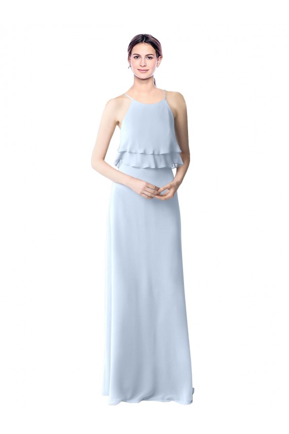 Sleeveless Halter Neck A-Line Soft Chiffon Bridesmaid Dresses Worcester