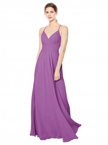 Criss Cross Back Sleeveless Sweetheart A-Line Soft Chiffon Formal Dress / Bridesmaid Dress Worcester