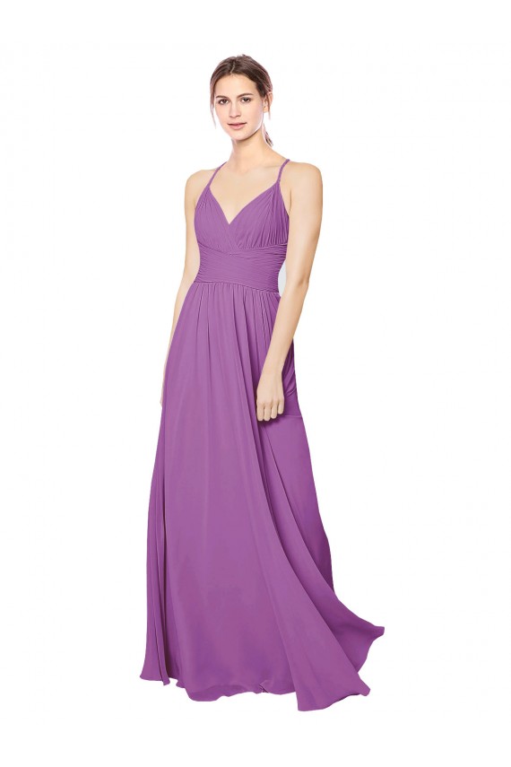 Criss Cross Back Sleeveless Sweetheart A-Line Soft Chiffon Formal Dress / Bridesmaid Dress Worcester