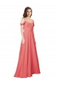 Low Back Desert Rose Sleeveless Off the Shoulder A-Line Soft Chiffon Bridesmaid Dress Worcester