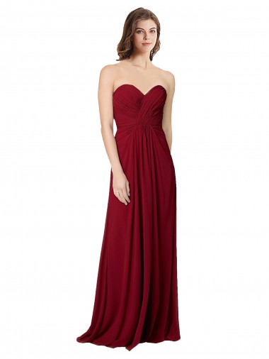 Open Back Sleeveless Sweetheart A-Line Chiffon Bridesmaid Dress Worcester
