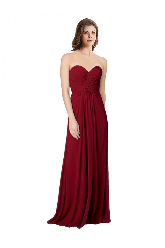 Open Back Sleeveless Sweetheart A-Line Chiffon Bridesmaid Dress Worcester