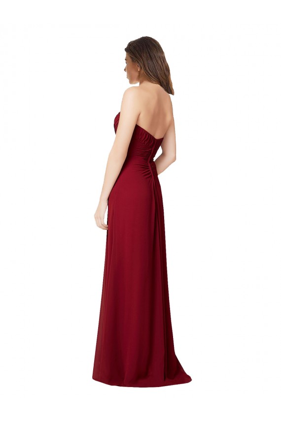 Open Back Sleeveless Sweetheart A-Line Chiffon Bridesmaid Dress Worcester