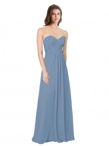 Low Back Sleeveless Sweetheart A-Line Chiffon Bridesmaid Dress / Evening Gowns Worcester