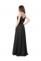 Open Back Black Sleeveless Sweetheart A-Line Chiffon Formal Dress / Bridesmaid Dress Worcester