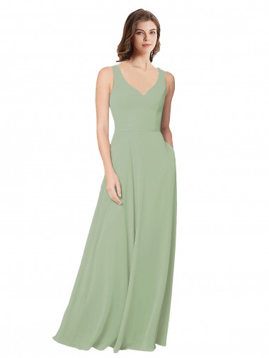Open Back Sleeveless Sweetheart A-Line Soft Chiffon Formal Dress / Bridesmaid Dress Worcester