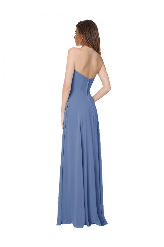 Open Back Sleeveless Strapless A-Line Soft Chiffon Formal Dress / Bridesmaid Dress Worcester
