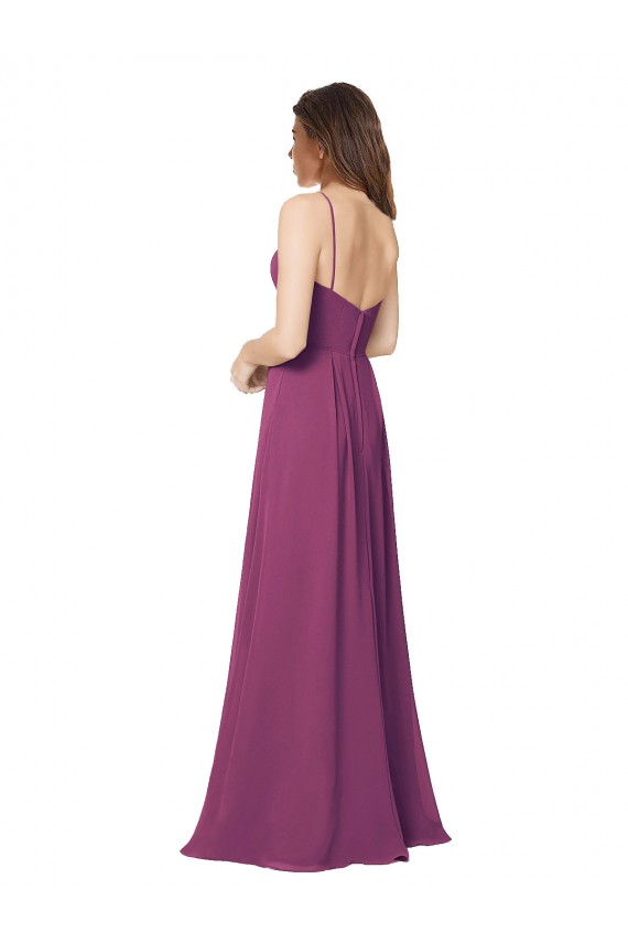 Open Back Sleeveless Strapless A-Line Soft Chiffon Bridesmaid Dress Worcester