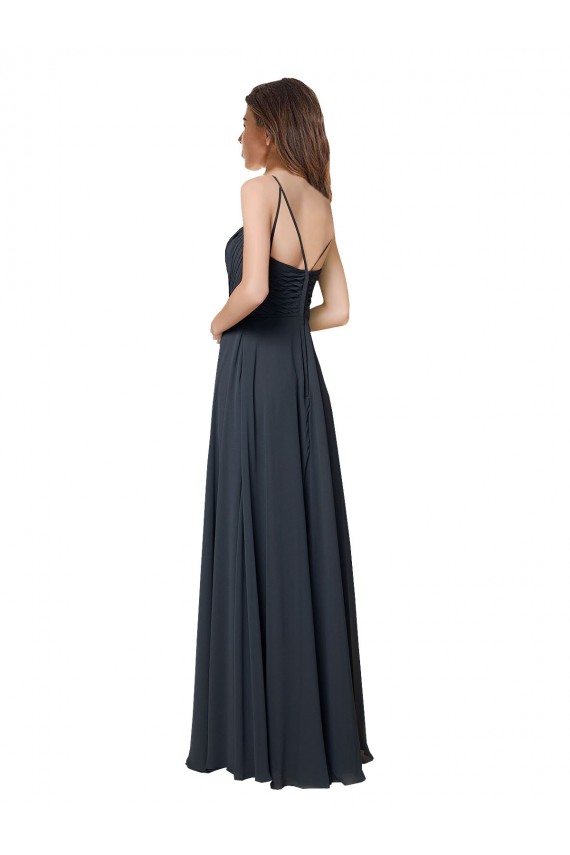 Criss Cross Open Back Sleeveless V-Neck A-Line Soft Chiffon Bridesmaid Dress Worcester