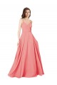 Criss Cross Open Back Sleeveless V-Neck A-Line Soft Chiffon Bridesmaid Dress Worcester