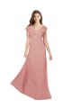 Criss Cross Back Flutter Sleeves V-Neck A-Line Chiffon Bridesmaid Dress / Evening Dress Worcester