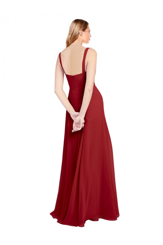 Red Sleeveless Sweetheart A-Line Soft Chiffon Bridesmaid Dress Worcester