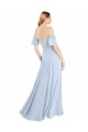 V-Back Flutter Sleeves Off the Shoulder A-Line Soft Chiffon Formal Dress / Bridesmaid Dress Worcester
