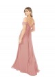 Bliss Pink Sleeveless Off the Shoulder A-Line Soft Chiffon Bridal Party Dress Worcester