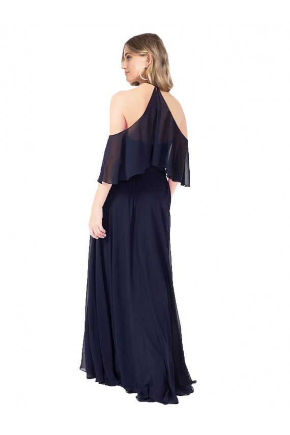 Flutter Sleeves Halter Neck A-Line Soft Chiffon Formal Dress / Bridesmaid Dress Worcester