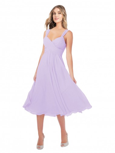 Lilac Sleeveless Sweetheart A-Line Soft Chiffon High Low Bridesmaid Dress Worcester