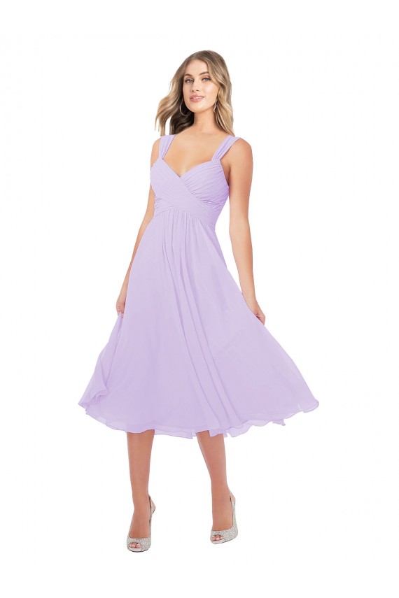 Lilac Sleeveless Sweetheart A-Line Soft Chiffon High Low Bridesmaid Dress Worcester