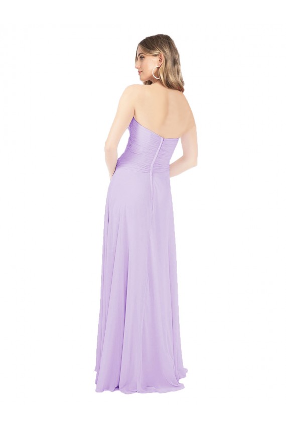 Lilac Sleeveless Sweetheart A-Line Chiffon Bridesmaid Dress Worcester