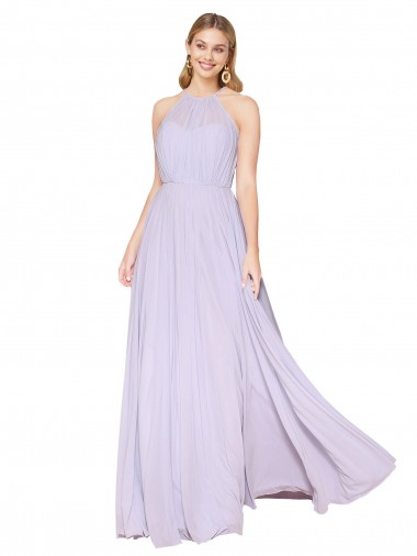 Sleeveless Halter Neck A-Line Soft Chiffon Formal Evening Gown / Prom Dress / Bridesmaid Dress Worcester