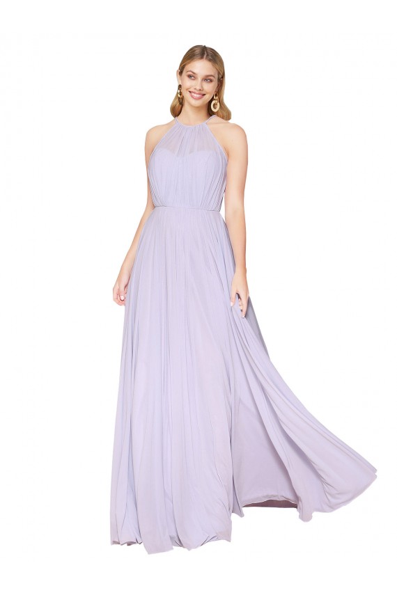 Sleeveless Halter Neck A-Line Soft Chiffon Formal Evening Gown / Prom Dress / Bridesmaid Dress Worcester
