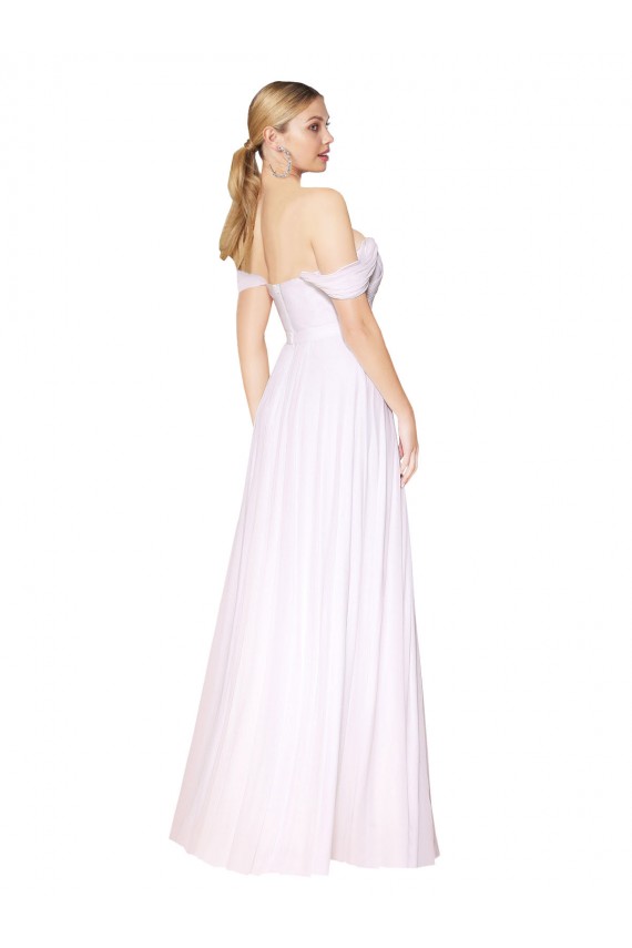 Sleeveless Off the Shoulder A-Line Soft Chiffon Formal Evening Gown / Prom Dress / Bridesmaid Dress Worcester