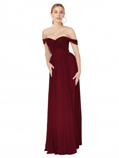 Sleeveless Off the Shoulder Mermaid Soft Chiffon Formal Dress / Bridesmaid Dress Worcester