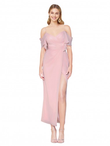 Cold Shoulder Off the Shoulder Mermaid Soft Chiffon Formal Evening Gown / Prom Dress / Bridesmaid Dress Worcester