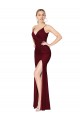 V-Back Burgundy Sleeveless V-Neck Mermaid Soft Chiffon Formal Evening Gown / Prom Dress / Bridesmaid Dress Worcester