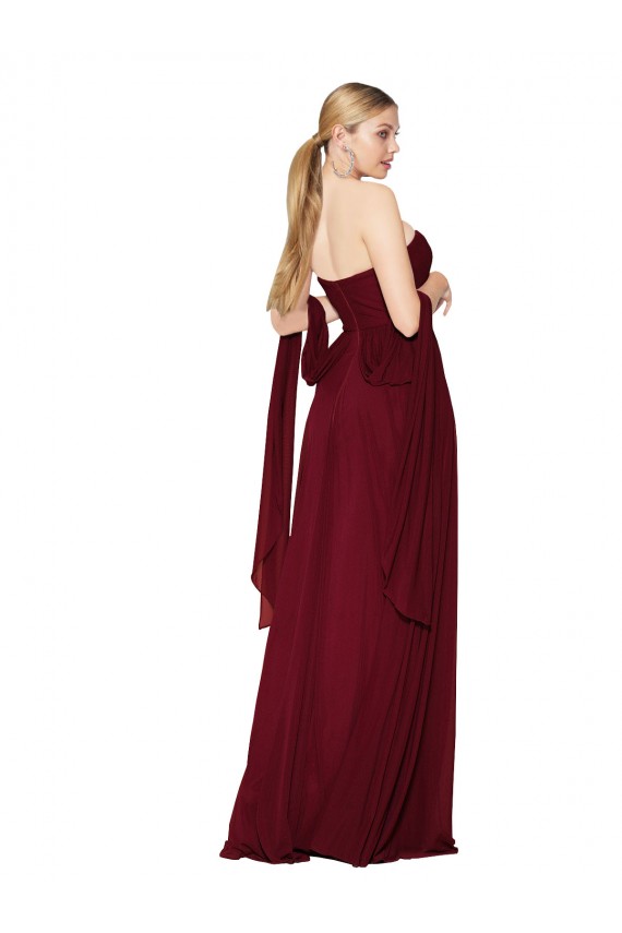 Burgundy Sleeveless Sweetheart A-Line Soft Chiffon Prom Dresses Worcester