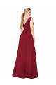 V-Back Sleeveless V-Neck A-Line Soft Chiffon Black Tie Evening Gown / Prom Dress / Bridesmaid Dress Worcester