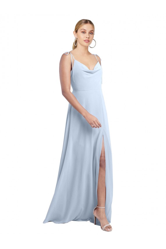 V-Back Sleeveless Spaghetti Straps A-Line Chiffon Bridesmaid Dress / Evening Gowns Worcester