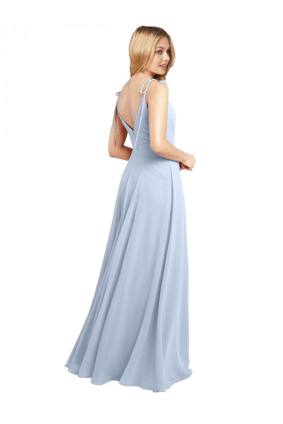 V-Back Sleeveless Spaghetti Straps A-Line Chiffon Bridesmaid Dress / Evening Gowns Worcester