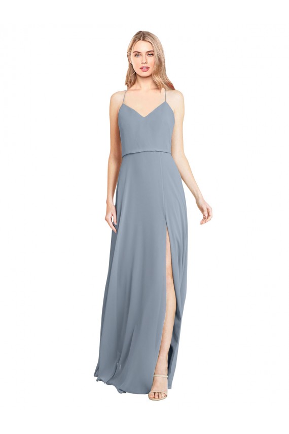 Open Back Sleeveless Off the Shoulder A-Line Soft Chiffon Bridesmaid Gowns Worcester
