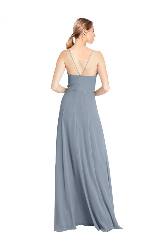 Open Back Sleeveless Off the Shoulder A-Line Soft Chiffon Bridesmaid Gowns Worcester