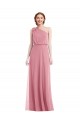 Skin Pink Sleeveless One Shoulder A-Line Soft Chiffon Semi Formal Evening Dress / Bridesmaid Dress Worcester