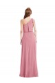 Skin Pink Sleeveless One Shoulder A-Line Soft Chiffon Semi Formal Evening Dress / Bridesmaid Dress Worcester