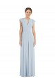 V-Back Flutter Sleeves Bateau Neck A-Line Soft Chiffon Formal Evening Gown / Bridesmaid Dress Worcester