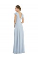V-Back Flutter Sleeves Bateau Neck A-Line Soft Chiffon Formal Evening Gown / Bridesmaid Dress Worcester