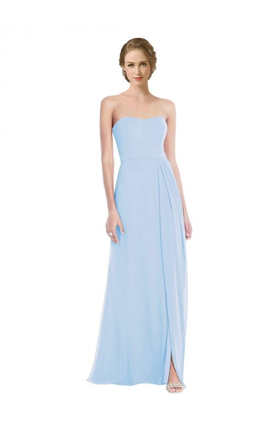 Light Sky Blue Sleeveless Sweetheart A-Line Soft Chiffon Evening Dresses Worcester