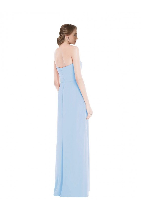 Light Sky Blue Sleeveless Sweetheart A-Line Soft Chiffon Evening Dresses Worcester