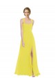 Yellow Sleeveless Spaghetti Straps A-Line Soft Chiffon Semi Formal Evening Dress / Bridesmaid Dress Worcester