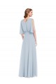Half Sleeves V-Neck A-Line Soft Chiffon Evening Gown / Bridesmaid Dress Worcester