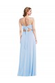 Light Sky Blue Sleeveless Spaghetti Straps A-Line Soft Chiffon Formal Evening Gown / Bridesmaid Dress Worcester