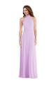 Low Back Sleeveless Halter Neck A-Line Soft Chiffon Semi Formal Evening Dress / Bridesmaid Dress Worcester