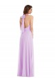Low Back Sleeveless Halter Neck A-Line Soft Chiffon Semi Formal Evening Dress / Bridesmaid Dress Worcester