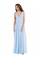 Light Sky Blue Sleeveless V-Neck A-Line Soft Chiffon Semi Formal Evening Dress / Bridesmaid Dress Worcester