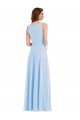 Light Sky Blue Sleeveless V-Neck A-Line Soft Chiffon Semi Formal Evening Dress / Bridesmaid Dress Worcester