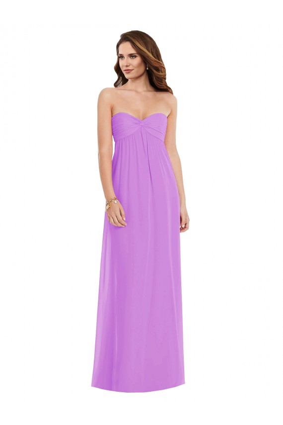 Low Back Violet Sleeveless Sweetheart A-Line Soft Chiffon Semi Formal Evening Dress / Bridesmaid Dress Worcester