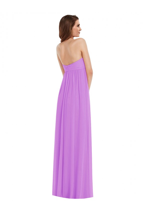 Low Back Violet Sleeveless Sweetheart A-Line Soft Chiffon Semi Formal Evening Dress / Bridesmaid Dress Worcester