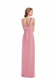 Open Back Skin Pink Sleeveless Halter Neck A-Line Soft Chiffon Semi Formal Evening Dress / Bridesmaid Dress Worcester